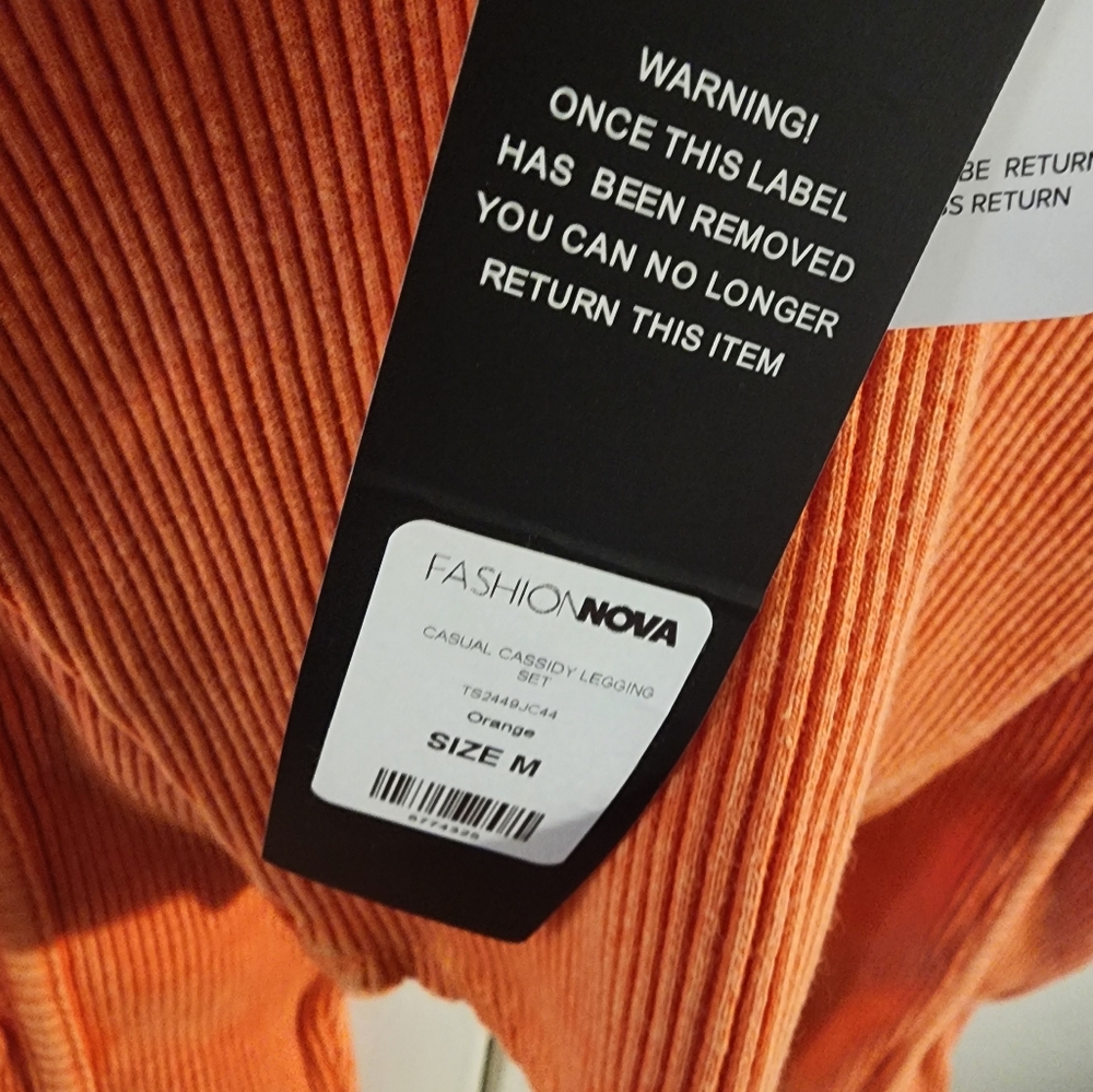 NWT Orange Ribbed Two-Piece Set - Picture 7 of 7